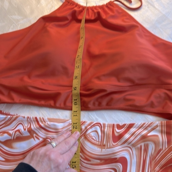 Adorable halter Bikini 2 piece. Orange & white. XXL - Picture 5 of 9